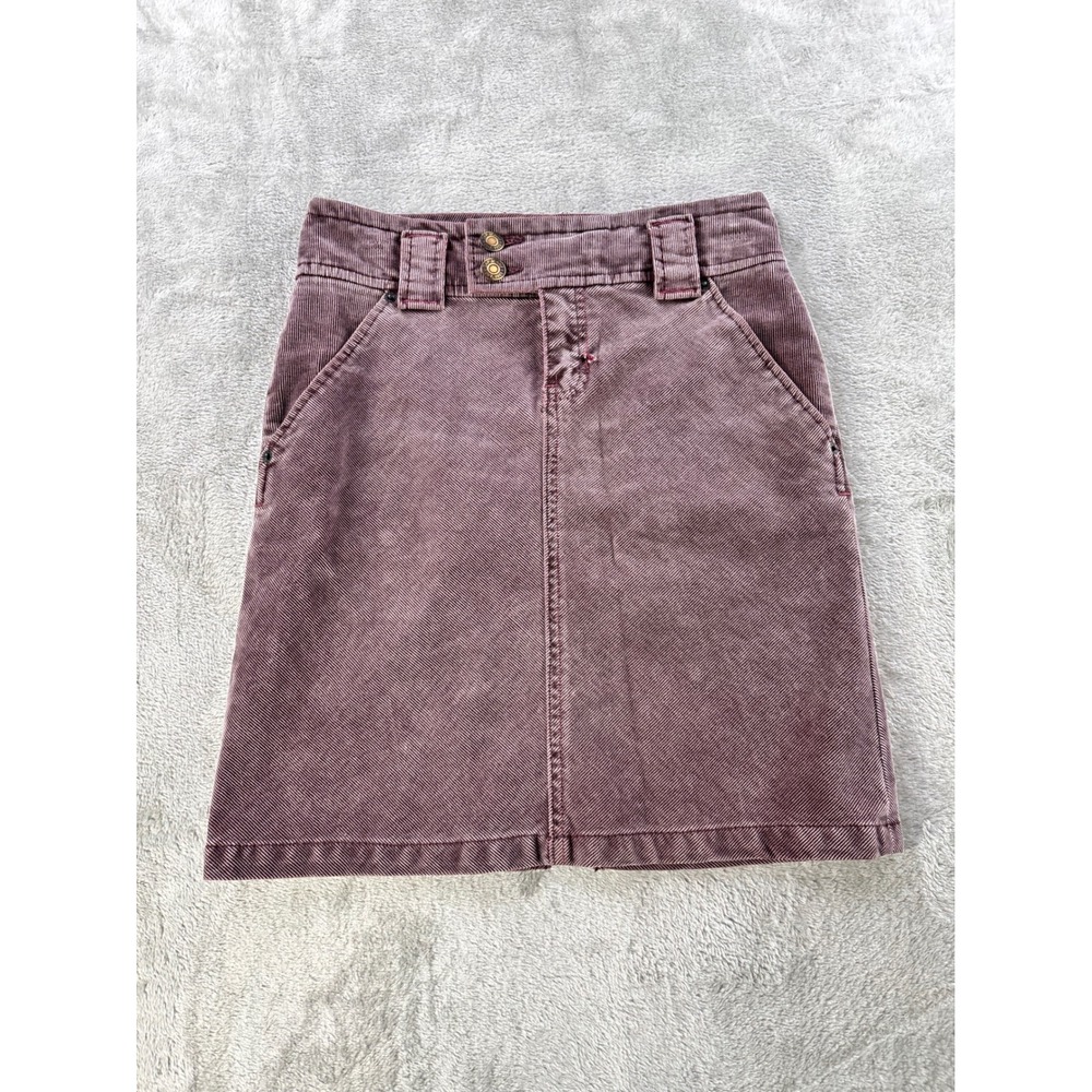 Women's Mauve Corduroy Mini Skirt - Casual A-Line